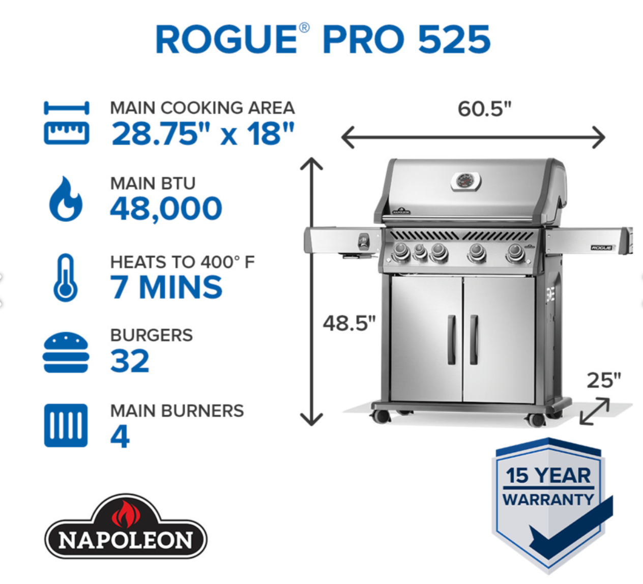 Rogue 525 specification Sheet for North Florida