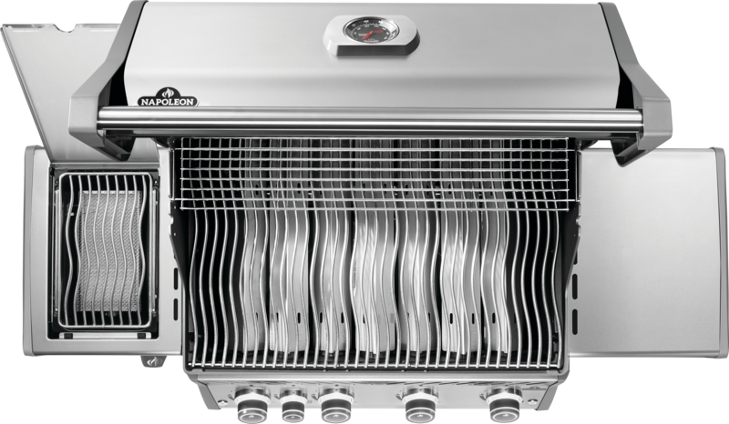 Top down view of Rogue 525 stainless steel with side burner delivered by Calidad Grills